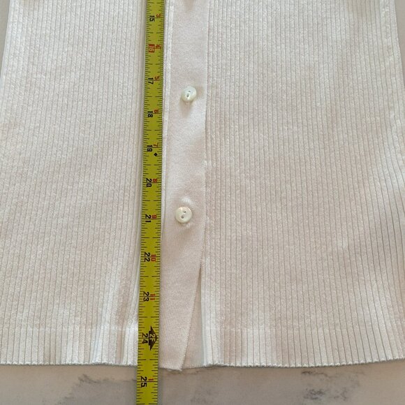 Babaton - Aritizia - Collared, Long Sleeve Sweatshirt, White, Size M - Picture 5 of 6